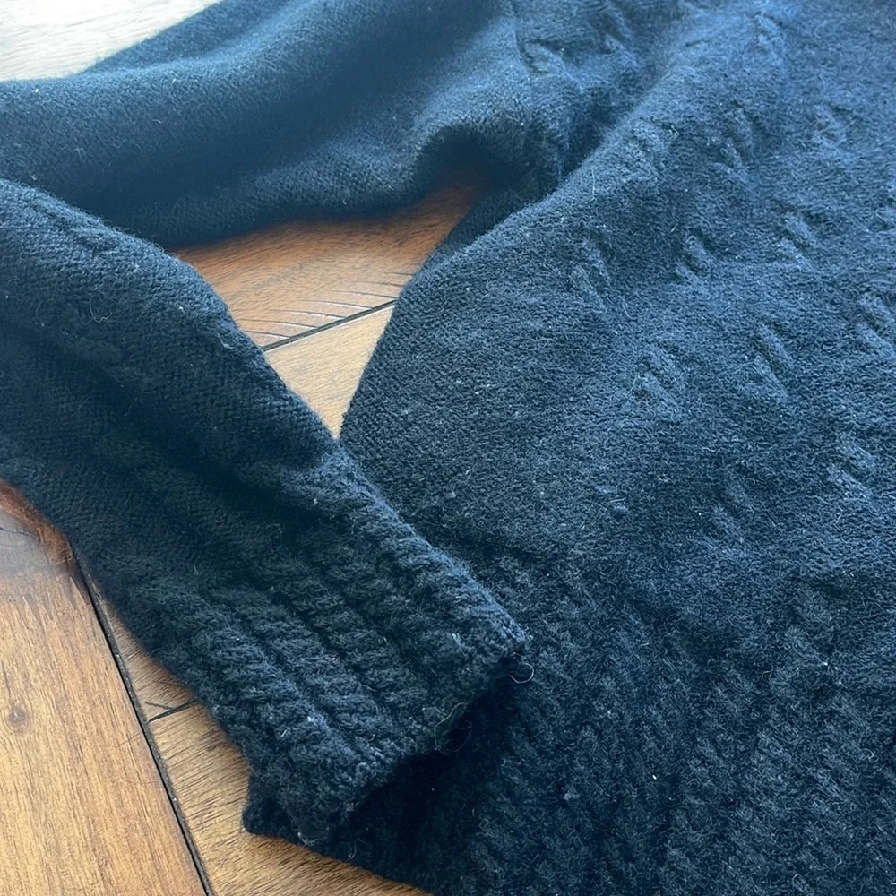 SERAC 100% Wool Black Chunky Sweater size M - Picture 10 of 16